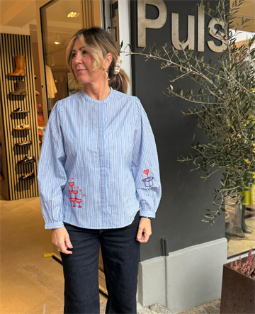 WAUW THE CHAMPAGNE SHIRT BLUE STRIPE - 10192